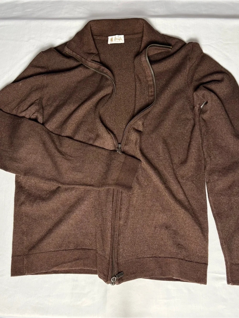 Pringle of Scotland Men's Fine Knit Zip-Up Sweater (missing tags)